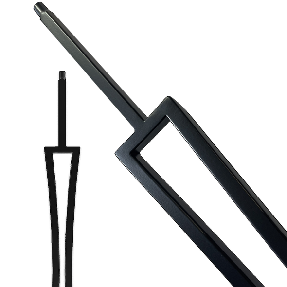 Affordable Stair Parts in Houston Modern Slim Hourglass Rectangle Iron Baluster