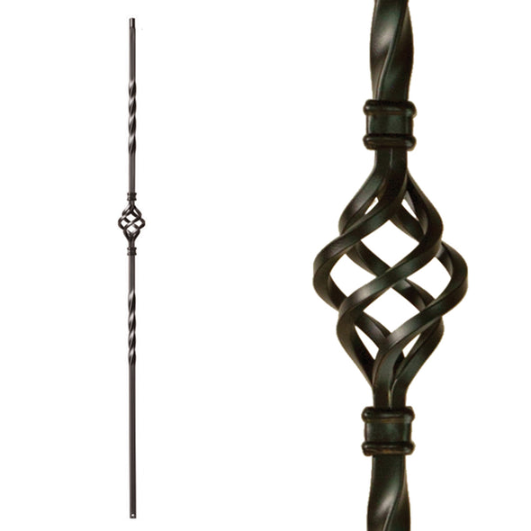 Affordable Stair Parts Single Basket Wrought Iron Balusters