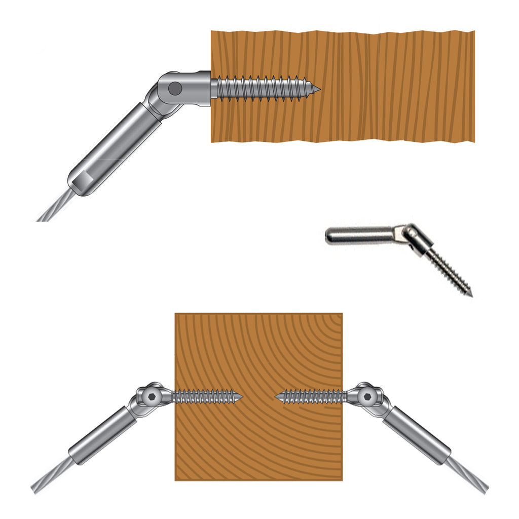 Stainless Steel Swagless Non-Tensioning End Adjustable Lag Screw
