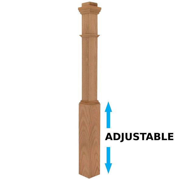 Affordable Plain Box Newel with 5" Adjustable Sleeve