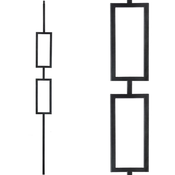 Double Rectangle Modern Iron Baluster