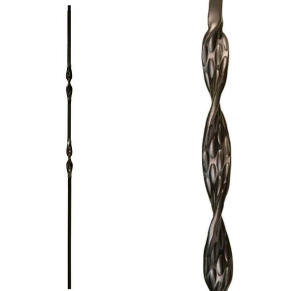 Double Ribbon Wrought Iron Baluster