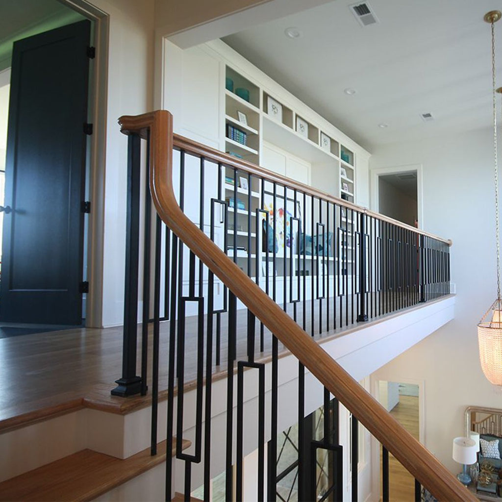 Black Iron Metal Stair Railing Post