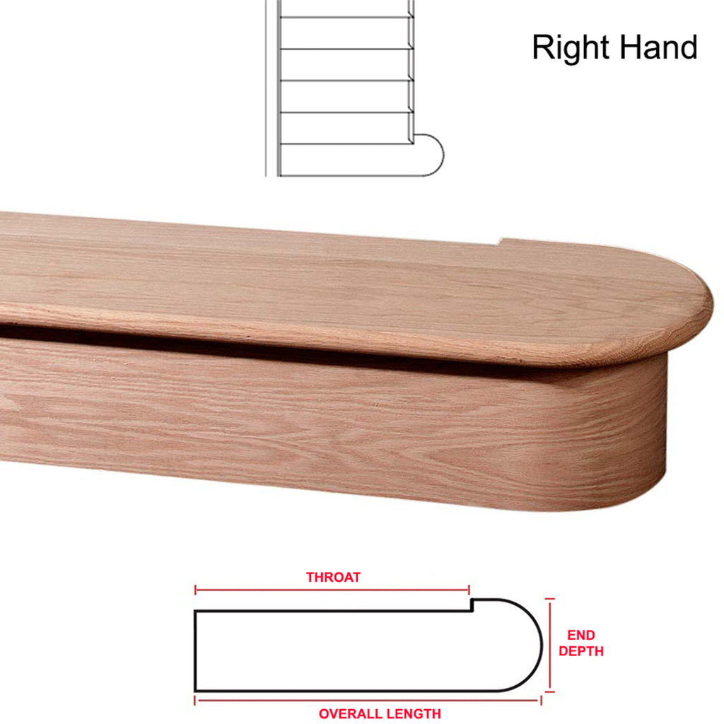 Stair Hardwood Tread Starting Step Left Hand