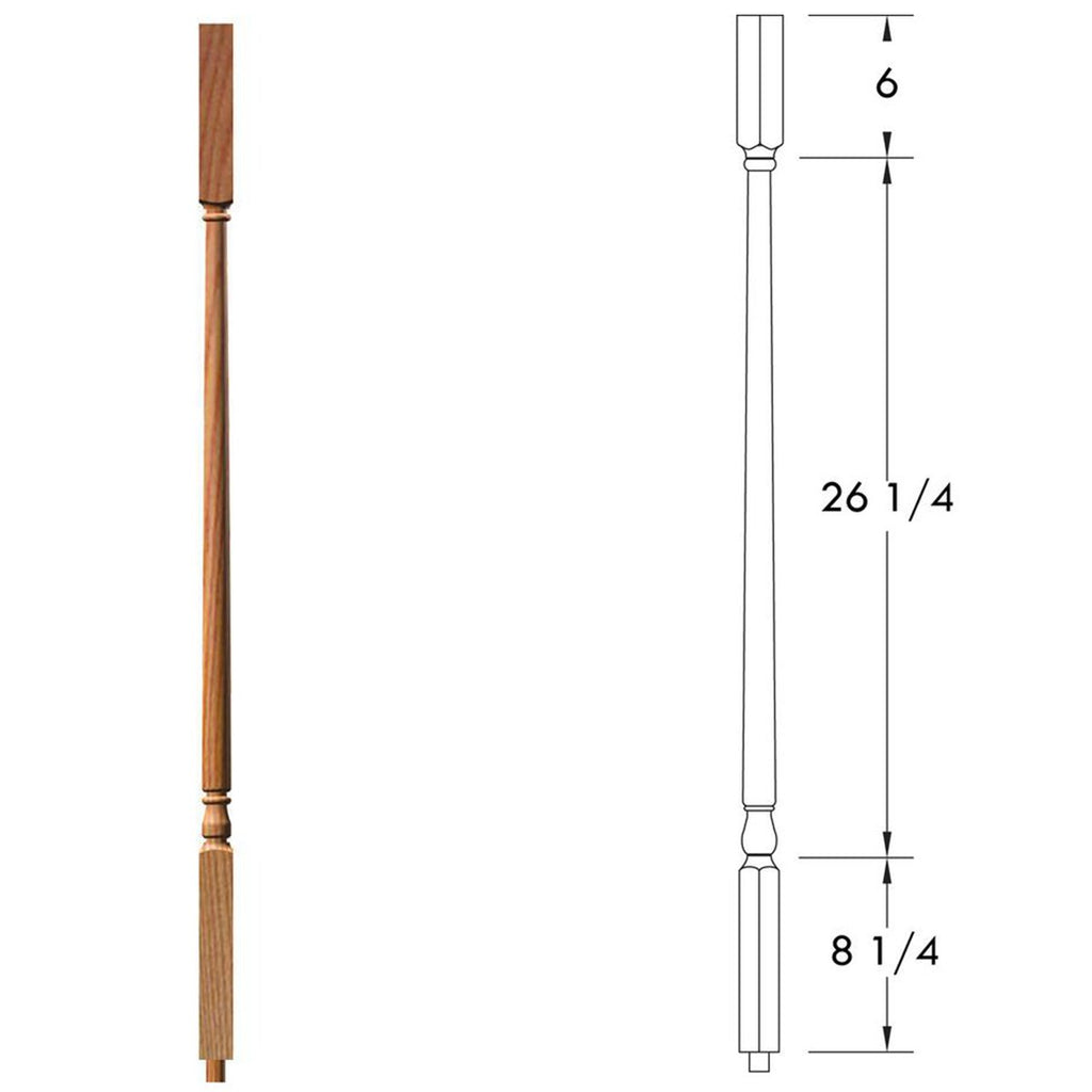 Affordable Stair Parts and Railing 41" Square Top Wood Baluster 5141