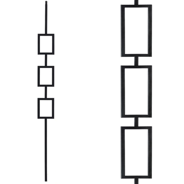 Affordable Stair Triple Rectangle Modern Iron Baluster
