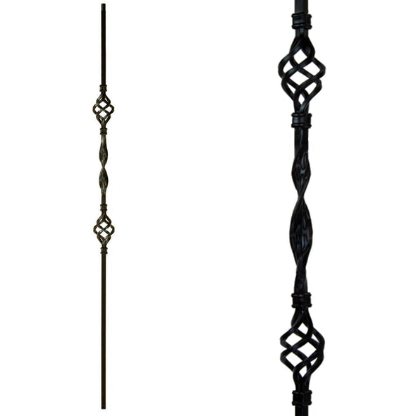 Double Basket & Ribbon Iron Baluster