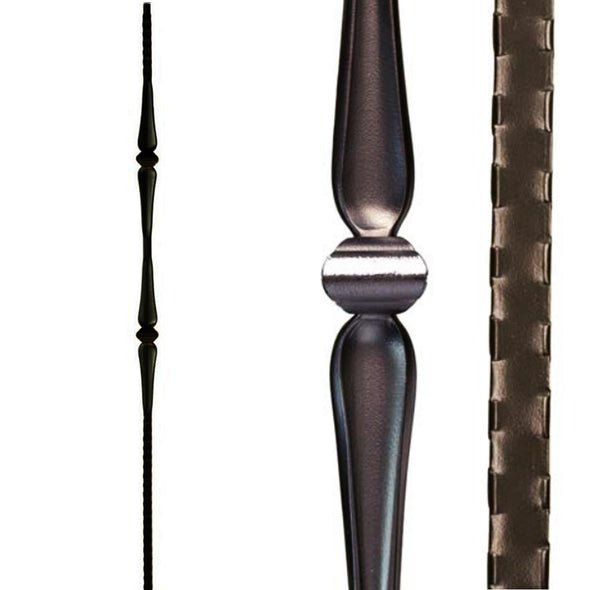 Stair Gothic Double Knuckle Hammered Iron Baluster