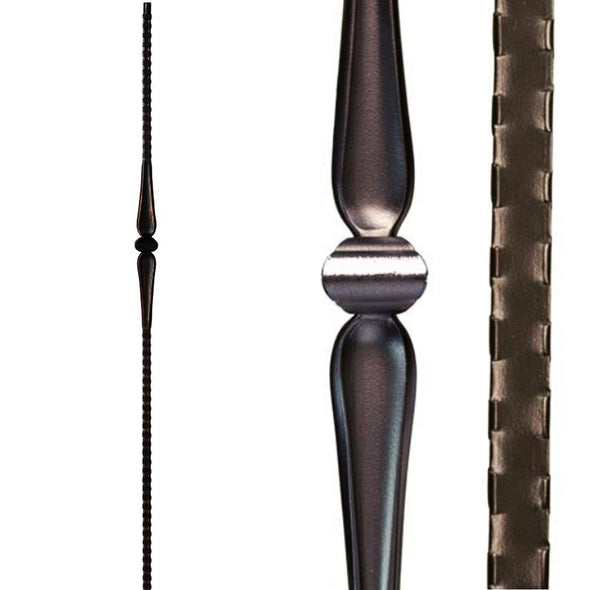 Gothic Double Knuckle Hammered Wrought Iron Baluster