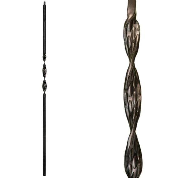 Single Ribbon Wrought Iron Baluster