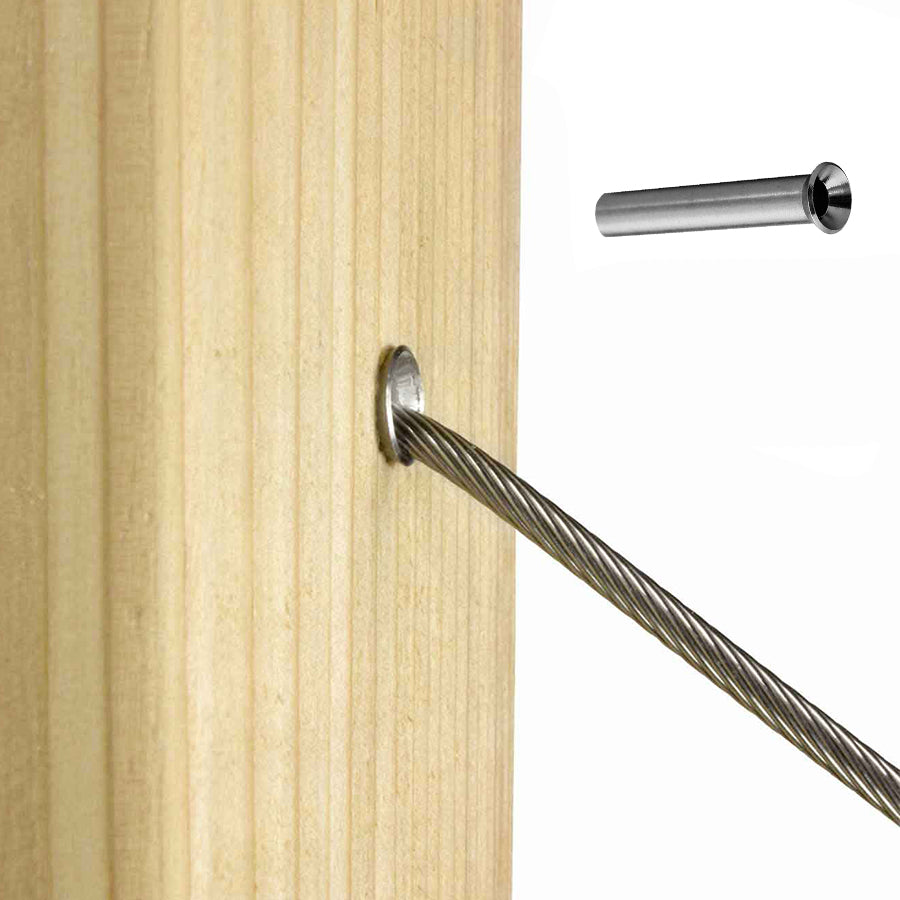 Staircase cable railing protector sleeve 1/8"