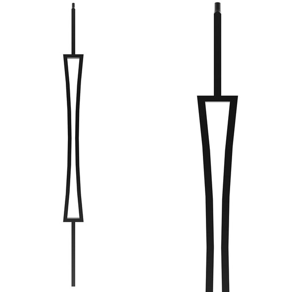 Affordable Staircase Parts Modern Slim Hourglass Rectangle Iron Baluster