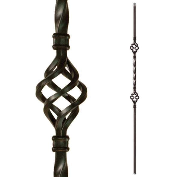 Affordable Stair Parts Double Basket Iron Baluster