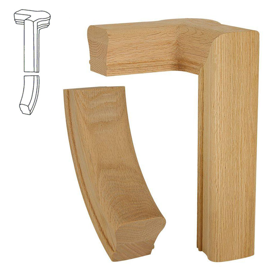 2-Rise Left Gooseneck Fitting With Cap - Affordable Stair Parts ...