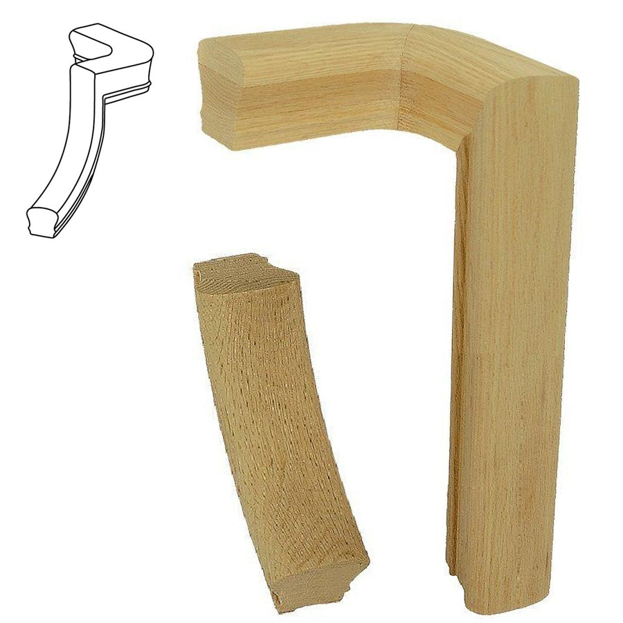 2-Rise Left Gooseneck Handrail Fitting - Affordable Stair Parts ...