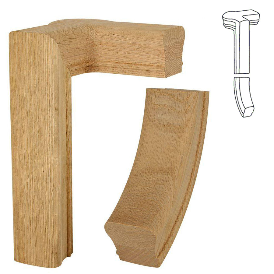 2-Rise Right Gooseneck Fitting With Cap - Affordable Stair Parts ...