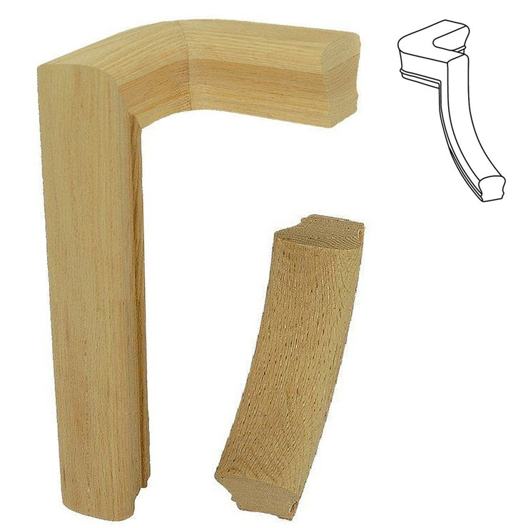 2-Rise Right Gooseneck Handrail Fitting - Affordable Stair Parts ...
