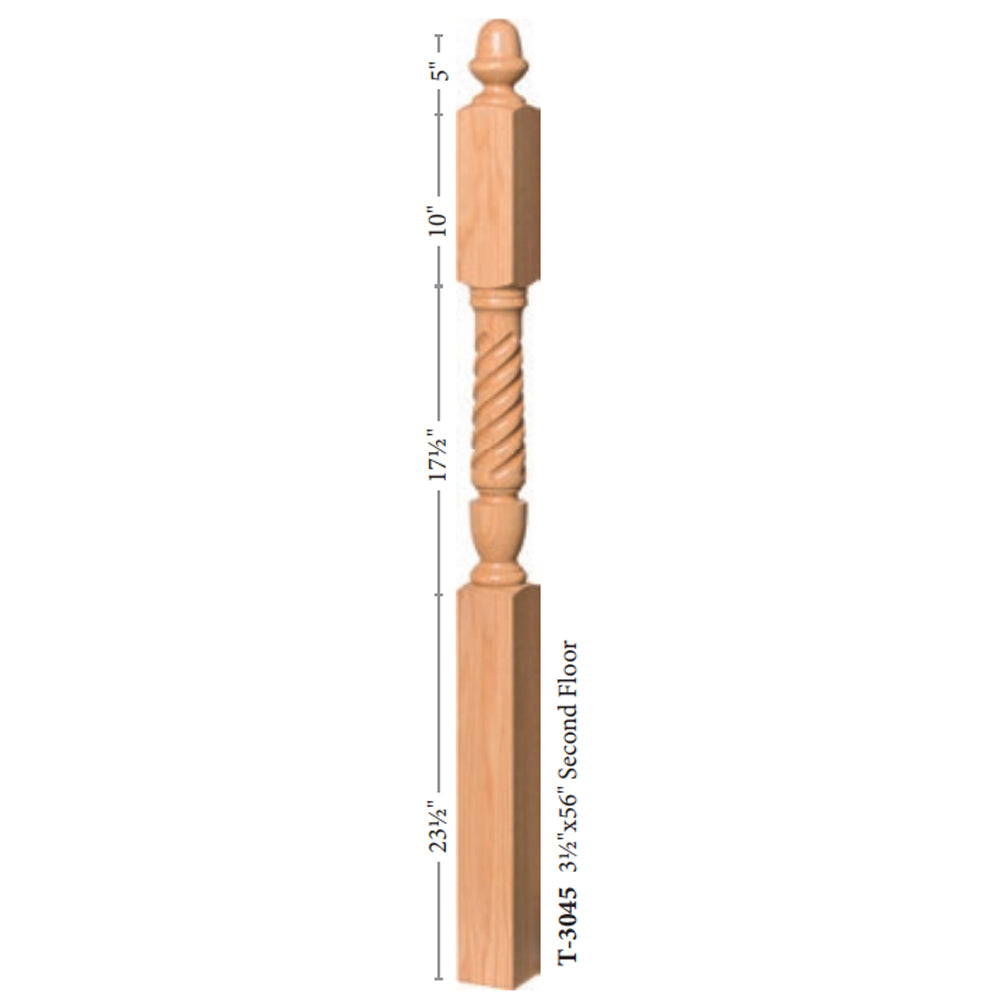 3045 Affordable Twisted Stair Newel Post