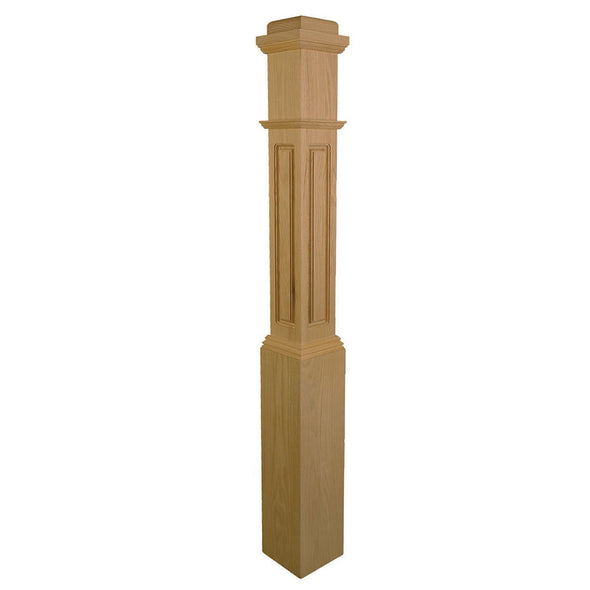 4791 Raised Panel Wood Box Newel Post 