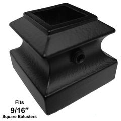 16 Pcs Iron Baluster Shoes With Screws - 1/2 Inch Square, Satin Black, For Staircase Handrail Support - View #5