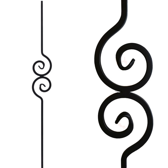Double Spiral Nautilus Scroll Iron Baluster