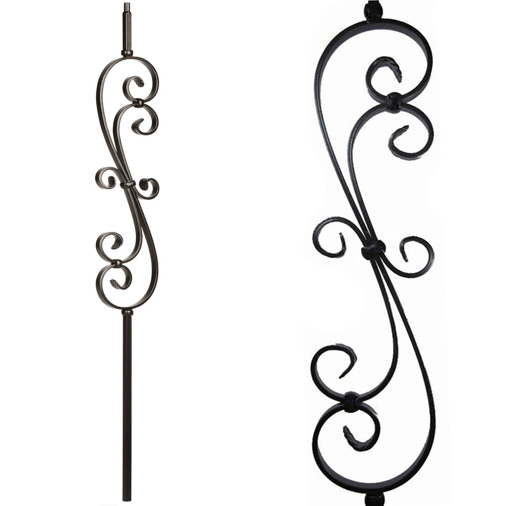 Affordable Stair Skinny Scroll Wrought Iron Baluster