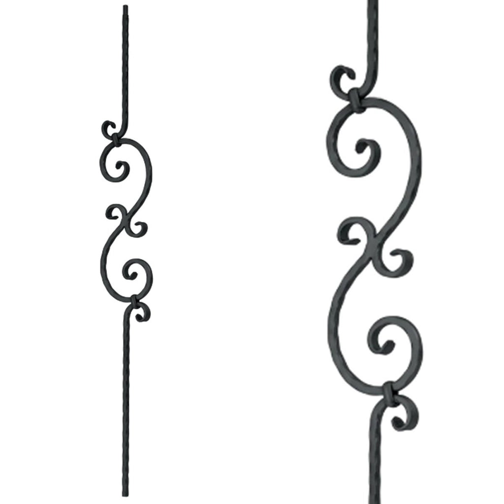 Staircase Small S-Scroll Wrought Iron Baluster
