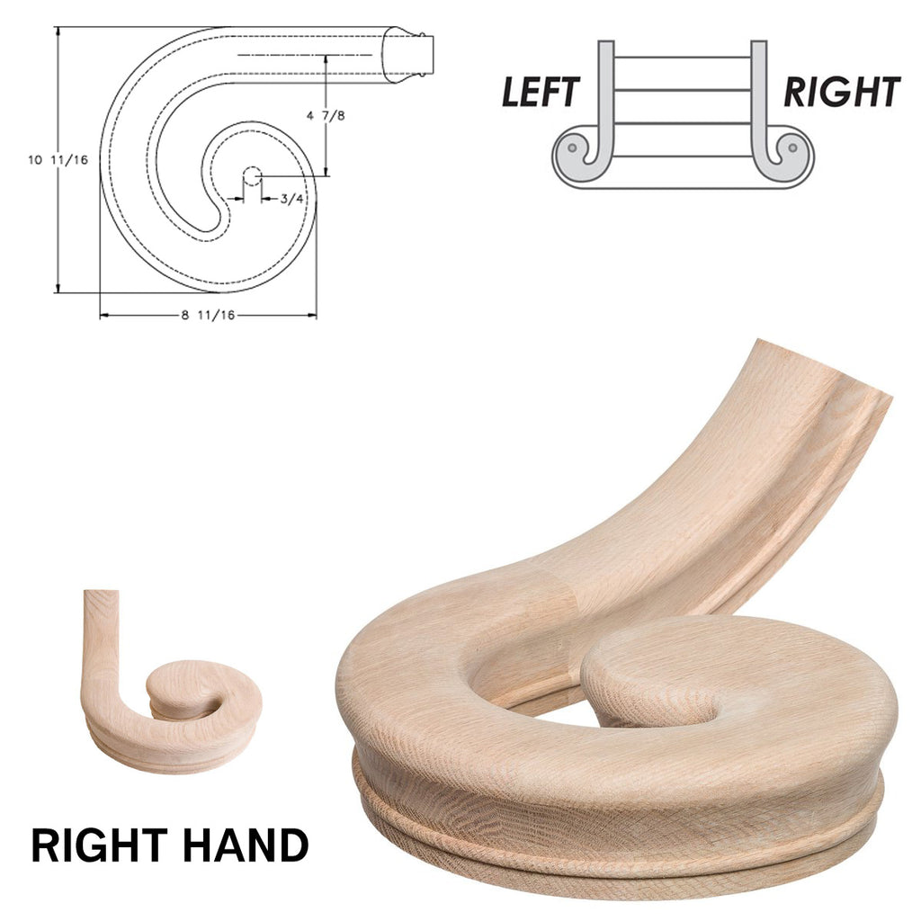 Right Hand Volute Handrail Fitting