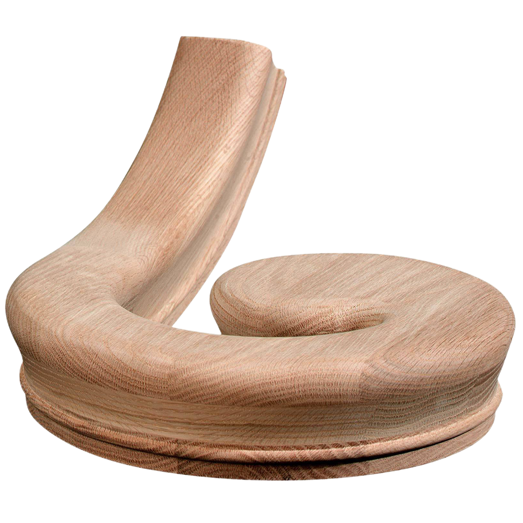 Right hand staircase wood volute stair parts