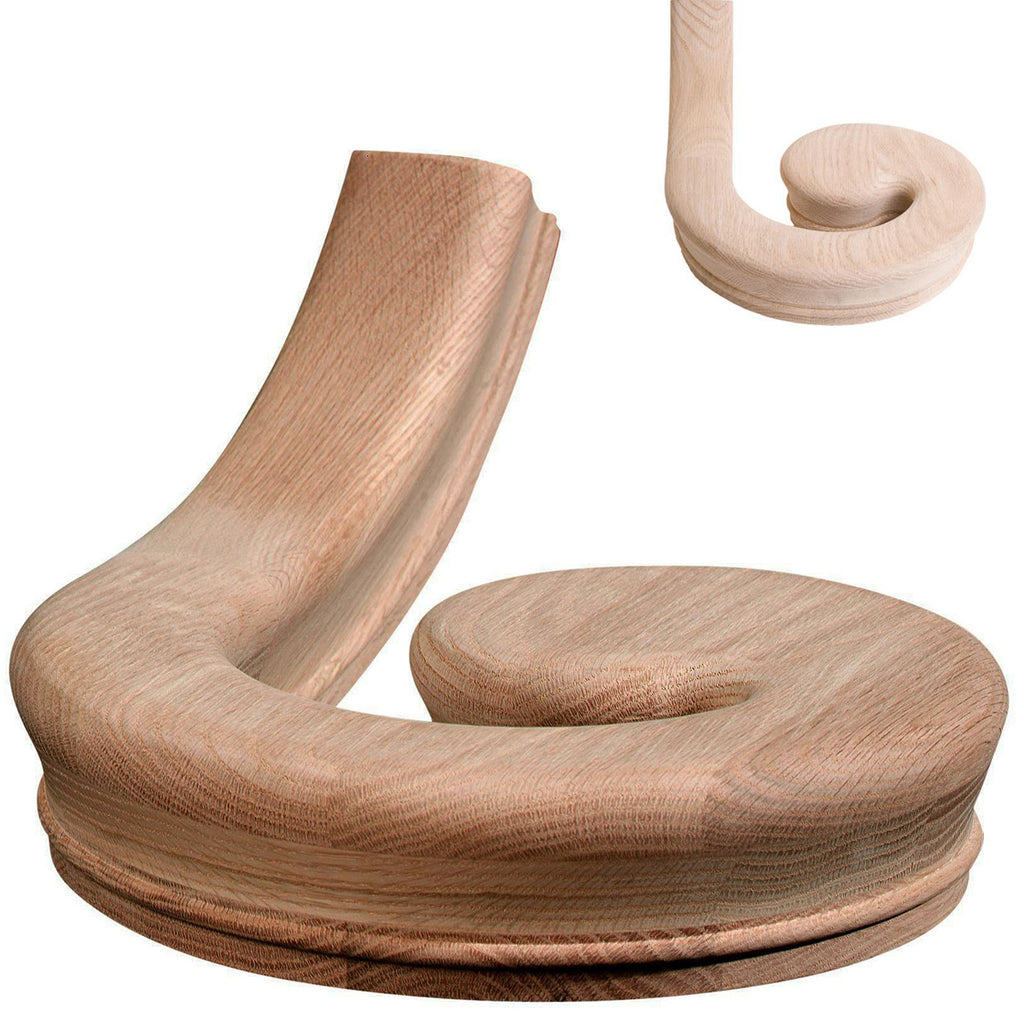 Stair Right Hand Volute Wood Handrail Fitting