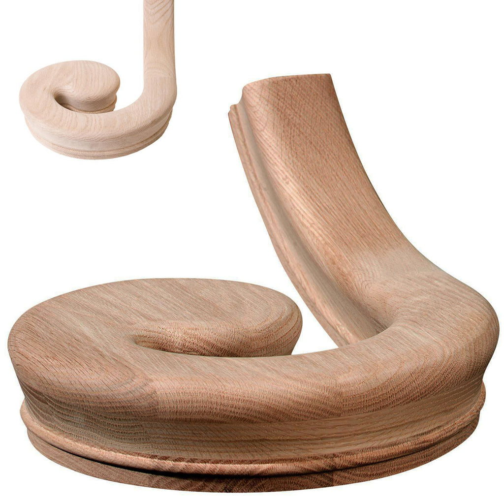 Stair Left Hand Volute Wood Handrail Fitting