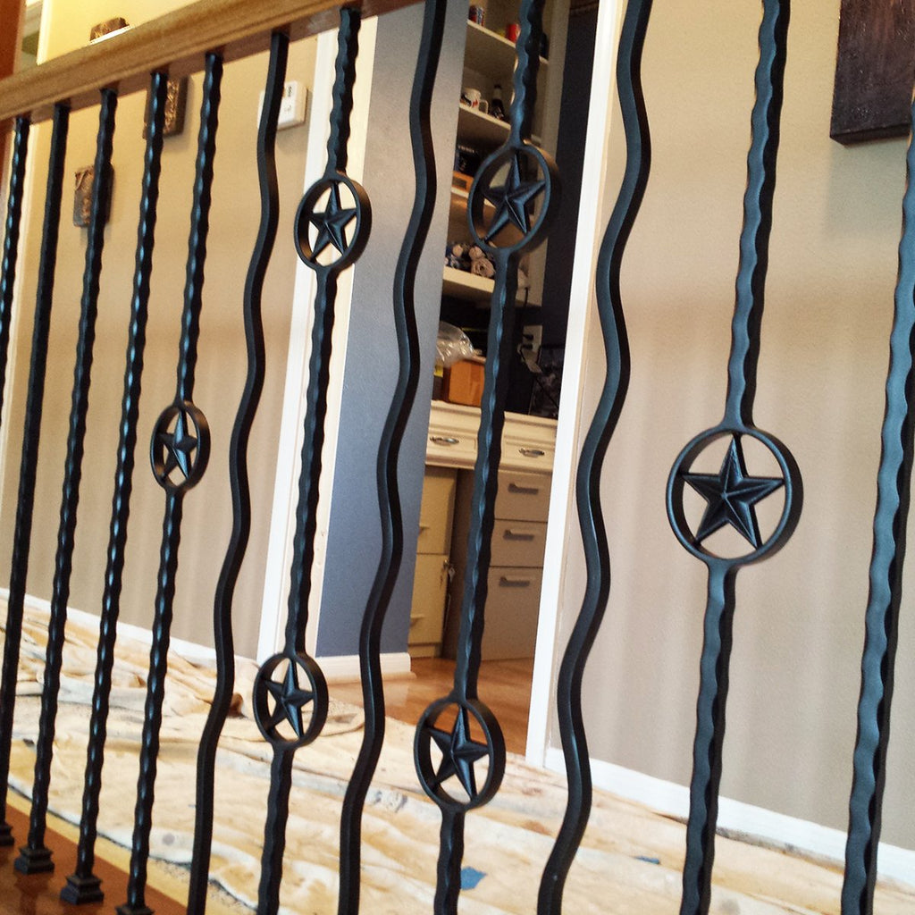 Contemporary affordable Plain Wavy Bar Wrought Iron Baluster