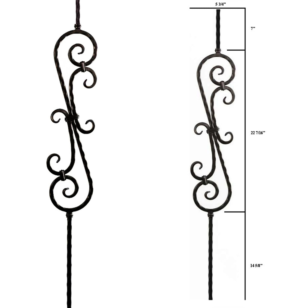 Hammered Heavy Scroll Baluster