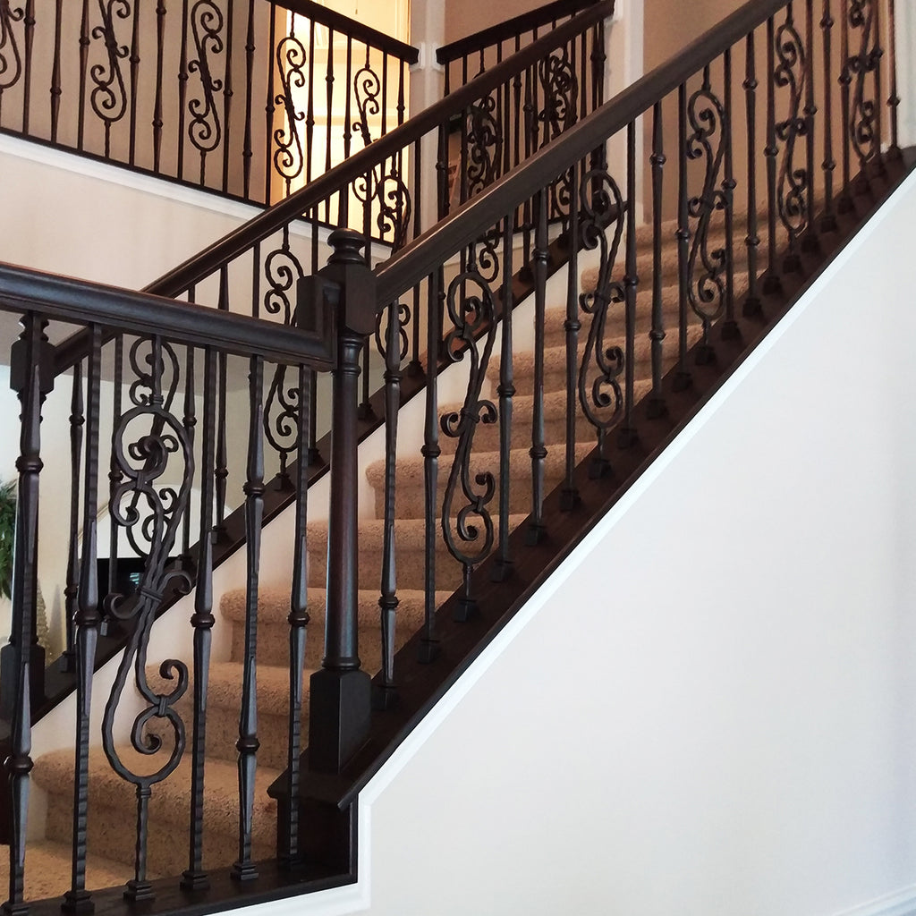 Hammered Scroll Iron Baluster