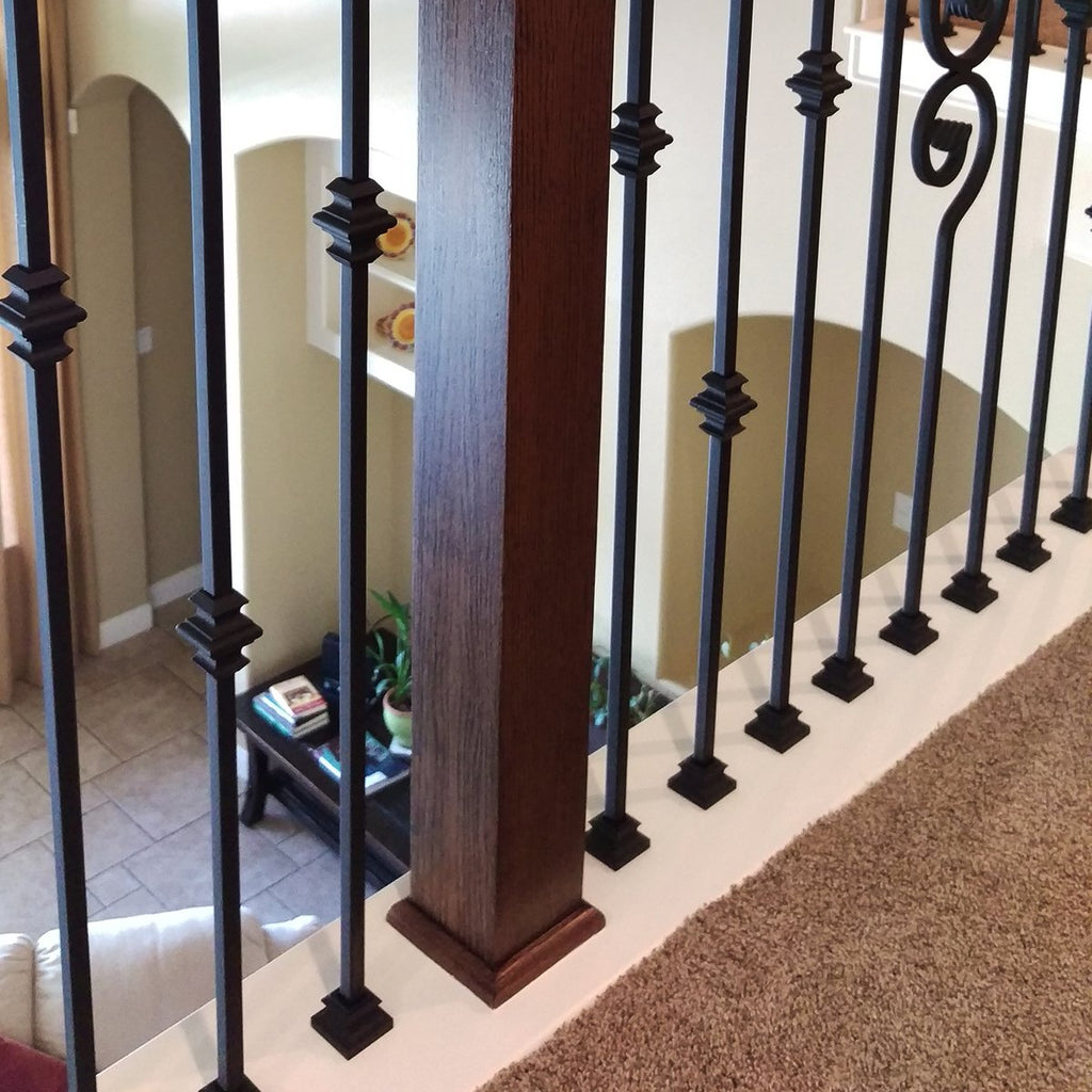 Metal Stair Railing Wrought Iron Railing 12Pack Wrought Iron Balusters 44 Inches Metal Railings Deck Iron Balusters For Staircase Indoor Stair Railing Indoor