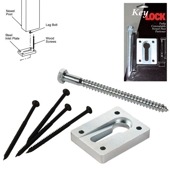 KeyLock Wood Newel Post Fastener Kit