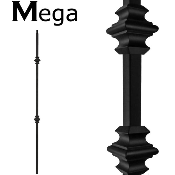 tubular double knuckle mega series wrought iron baluster