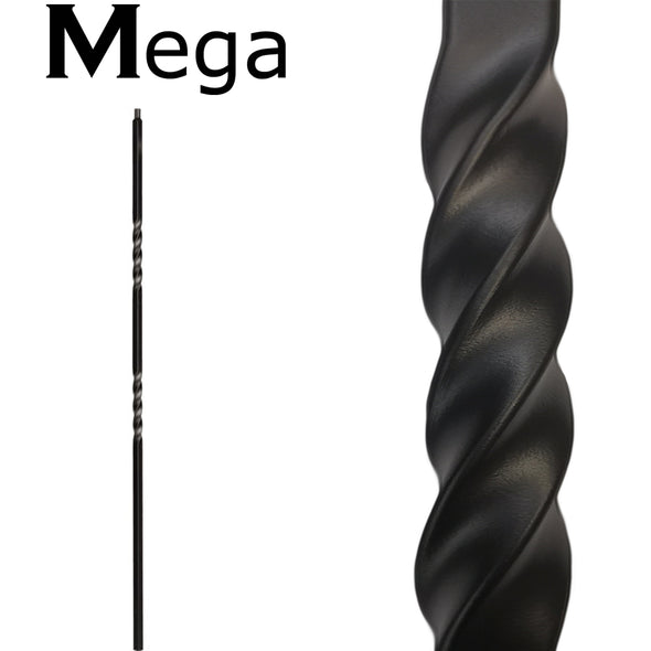 hollow mega  double twist wrought iron baluster