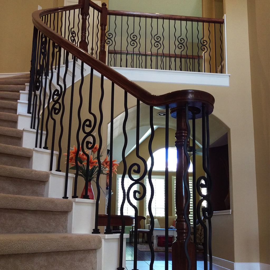 Double Spiral Wrought Scroll Iron Baluster