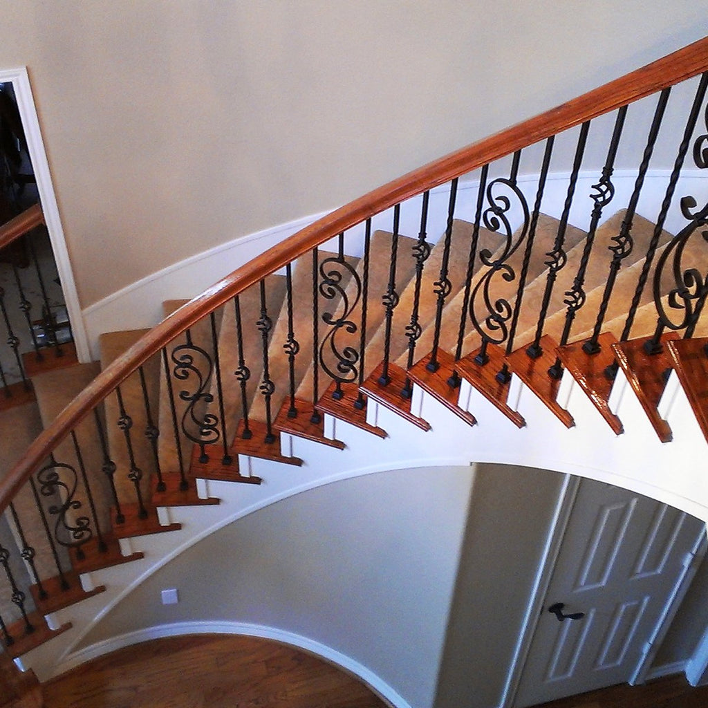 Metal Railing Staircase Skinny Scroll Wrought Iron Baluster