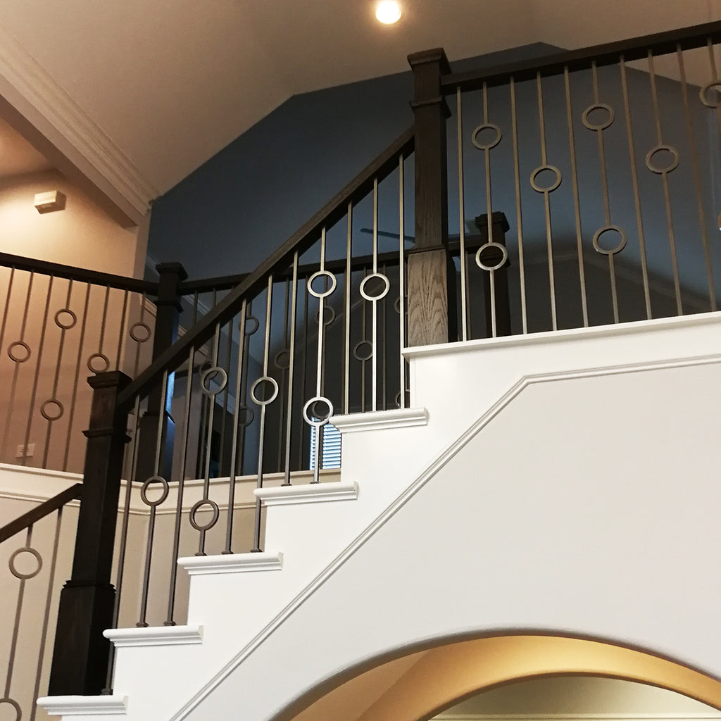 Stair Double Ring Wrought Iron Baluster