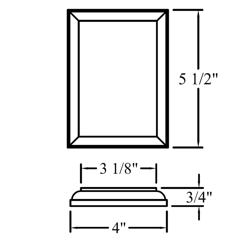 7033 Rectangular Wood Rosette - Affordable Stair Parts – Affordable ...