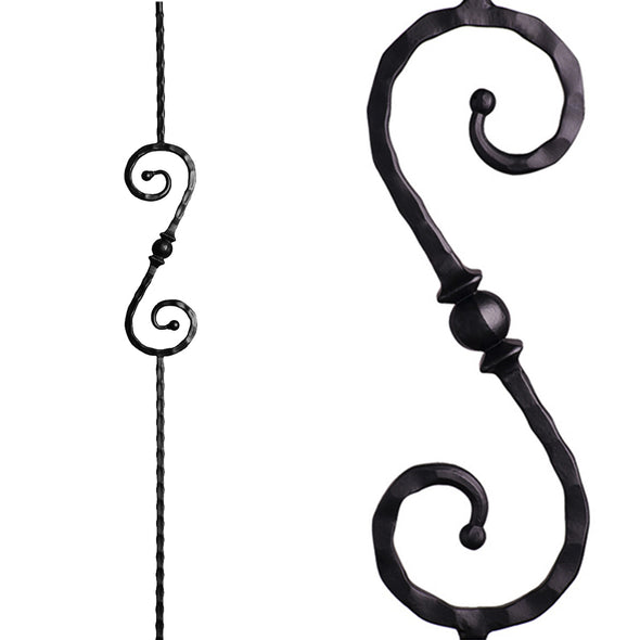Stair Forged Ball Sphere Scroll Iron Baluster