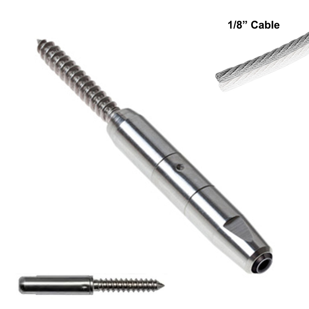 Swagless Stainless Steel Non-Tensioning Lag Screw Cable Terminal