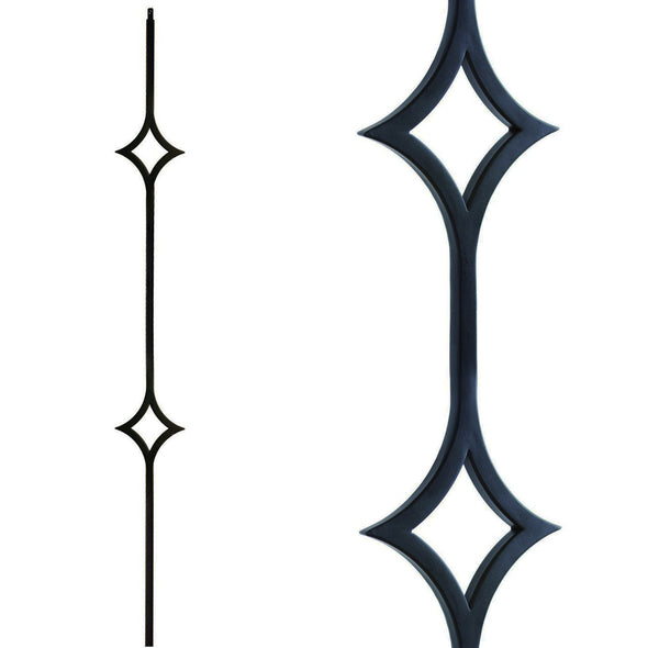 Affordable Modern Double Diamond Wrought Iron Baluster