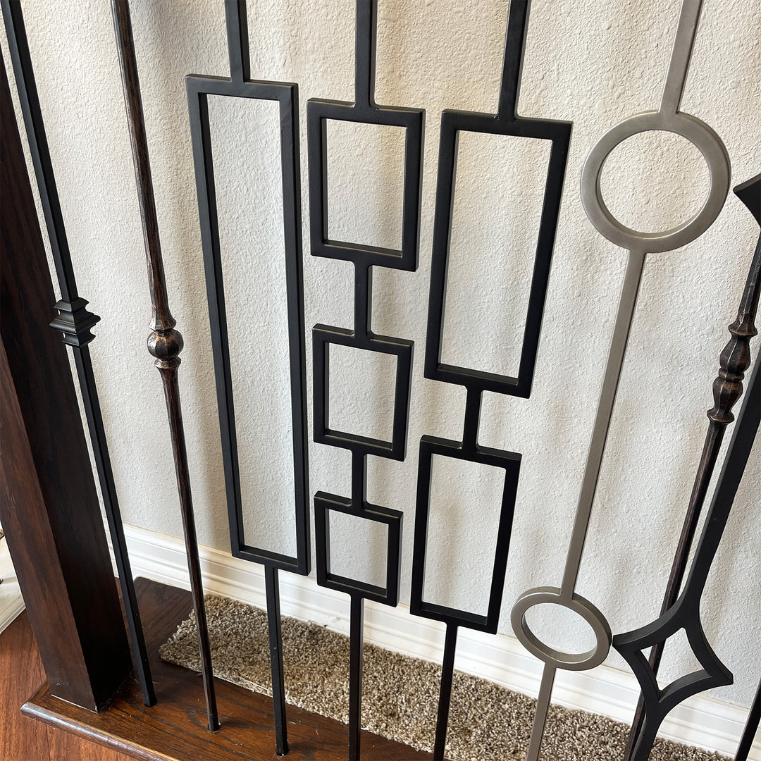 Triple Rectangle Modern Iron Baluster - Affordable Stair Parts ...