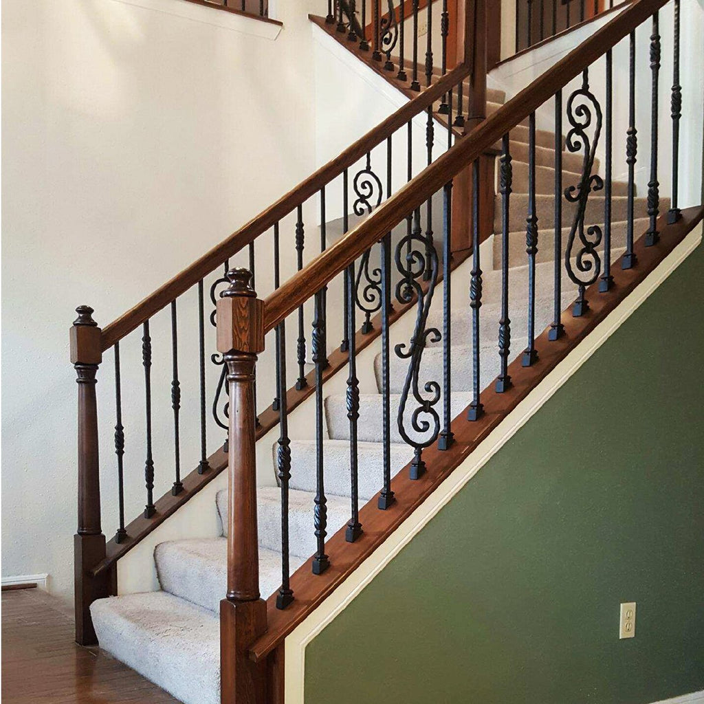 Staircase Twisted Knuckle Hammered Iron Baluster